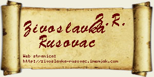 Živoslavka Rusovac vizit kartica